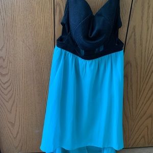 Size small black and teal dress